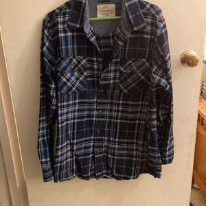 Weatherproof Men’s Soft Flannel Shirt Blue Black White